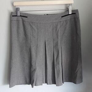 LOFT Black and White Houndstooth A-Line Skirt Size 8 Women's Medium